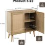 Buffet Sideboard Storage Cabinet Freestanding Wooden Shelf Image 3