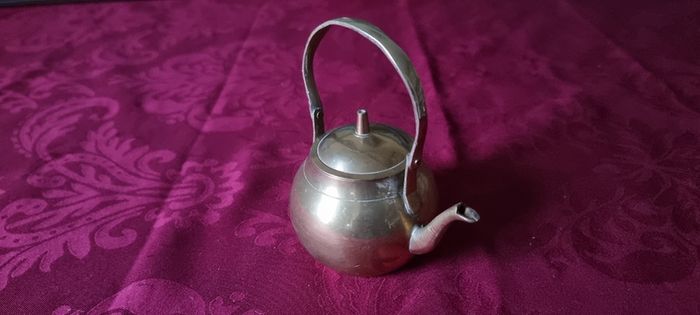 Vintage Solid Brass Decorative Small Tea Pot Ornament With Lid
