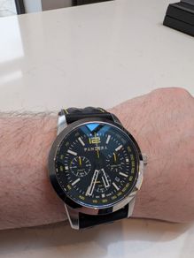 Panzera Timemaster Chronograph Watch with Black Rubber Strap