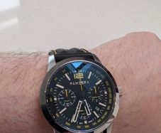 Panzera Timemaster Chronograph Watch with Black Rubber Strap