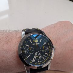 Panzera Timemaster Chronograph Watch with Black Rubber Strap