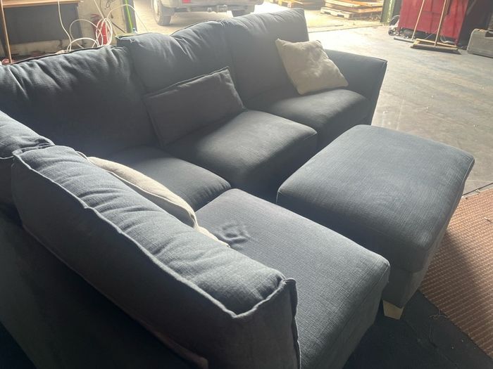 Blue corner sofa L shaped