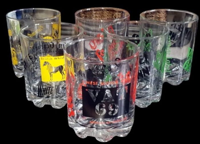 Vintage 1960s Scotch Whisky Glasses - Set of 6