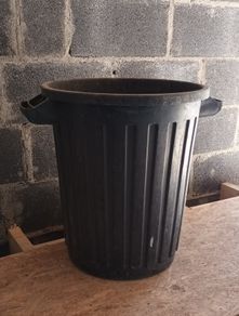 55L Black Waste Bin