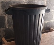 55L Black Waste Bin