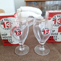 Free Hop House 13 half pint glasses