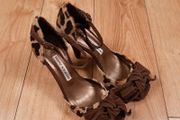 Pedro Miralles Brown Leopard Print Bow Detail Stiletto Heels 5UK/38EU