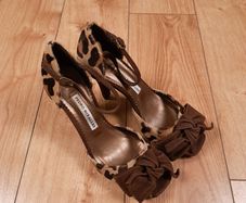 Pedro Miralles Brown Leopard Print Bow Detail Stiletto Heels 5UK/38EU