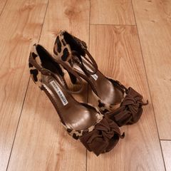 Pedro Miralles Brown Leopard Print Bow Detail Stiletto Heels 5UK/38EU