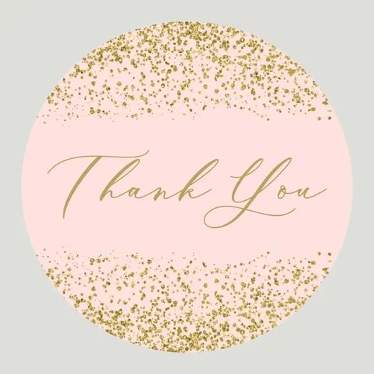Thank You Stickers / Pink / Large / 1.5" / 60 / NEW