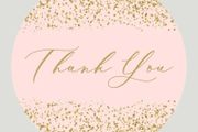 Thank You Stickers / Pink / Large / 1.5" / 60 / NEW