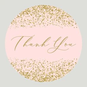 Thank You Stickers / Pink / Large / 1.5" / 60 / NEW