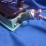 Vintage 1930s "The Rhythm" No. 375U Gas Iron with Enamel Trivet Stand & Hose Image 5
