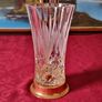 Vintage Killarney Crystal Cut Crystal Glass 8 Inch Tall Octagonal Large Flared Shaped Vase With 24 carat Gold Finishing Round Base Made In Ireland Image 3
