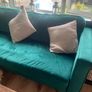 Emerald green velvet sofa Image 2