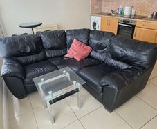 Black Leather Corner Couch