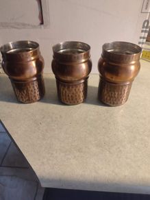 Rare find Vintage 3 Dice Shaker Copper Cup, 15.00 EURO EACH OR THE ALL 3 FOR 40.00 EURO Dice Games, Retro Pub Games,