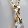 Vintage Crystal Pendant Charm & Gold Plated Chain Necklace Length 18" Image 6
