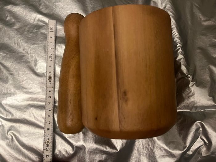 mortar and pestle acacia wooden hand made