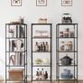 Standing Shelf, Bookcase, Bathroom Shelf, 5 Levels, Kitchen Shelf, Slim Shelf Bathroom Shelf, for Living Room, Bedroom, Study, Tempered Glass, Steel Image 4