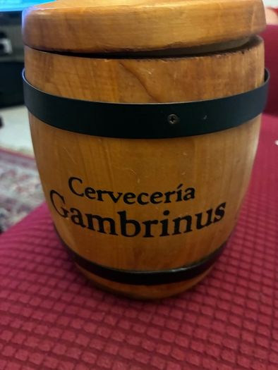 Vintage Cruzcampo Timber Barrel Coaster Box