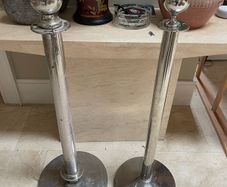 2 x Stainless Steel Queue Barrier Posts - Can Deliver