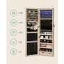 Jewellery cabinet jewelry cabinet hanging, lockable mirror cabinet, wall cabinet with mirror and numerous compartments, wall mounting, hanging on the door, for necklaces, earrings, oak Image 2
