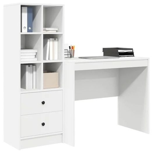 Desk with Drawer 2 pcs White