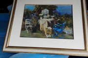 Large blue door picture in frame collection only