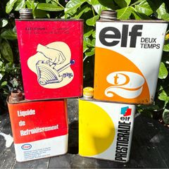 4 x Vintage 2L Oil Tins