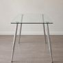Modern Glass Table with Chrome Steel Frame Image 2