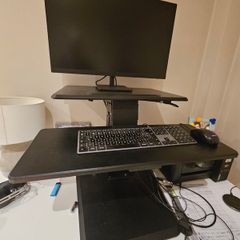 Standing desk adaptor - sit and stand with air lever