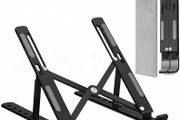 Adjustable Laptop Stand for Desk Foldable &amp; Portable ABS Silicone Riser, Ventilated Cooling Holder for 10 17.3 Laptops &amp; Tablets