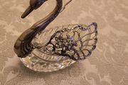 Silver and Cut Glass Swan Trinket Holder