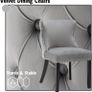 Velvet Dining Room Chairs, Set of 2, Kitchen Chairs Image 6