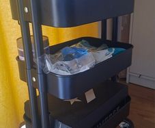 Black storage trolley