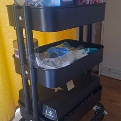 Black storage trolley