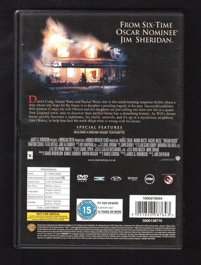 Dream House DVD Movie staring Daniel Craig, Elias Koteas  and Jane Alexander