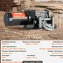Heavy Duty 4000LB Electric Winch With Wireless & Wired Remote, Waterproof, Steel Cable Image 4
