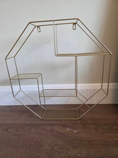Hexagonal metal shelf