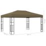Gazebo with String Lights 3x4 m Taupe Fabric Image 9
