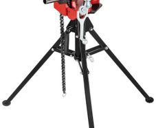 Tripod Pipe Chain Vise | 1/8"-5" Pipe Capacity | 92.5 cm Length | Portable Folding Steel Legs | Grab, Support, and Bend Pipes