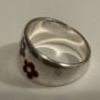 Chunky Womens Silver Ring with Flowers Image 2