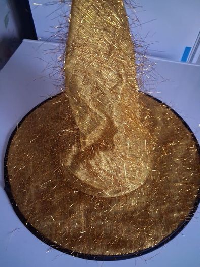 Kids - Gold Tinsel Witches Shimmering Hat