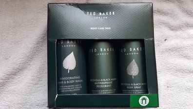 Ted Baker Body Care Trio Patchouli Leaf, Black Amber and Cardamom 3 Item set