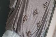 TED BAKER jewelled jersey top with aqua silk skirt Sz 3 (Fit 12-14UK) - Rrp 225 (New)