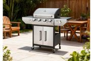 Ibiza Silver Gas BBQ 4/1 Burner Powerhouse