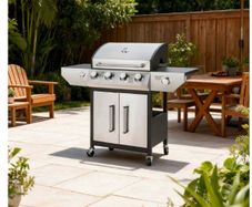 Ibiza Silver Gas BBQ 4/1 Burner Powerhouse