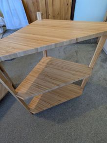 Two Ikea bamboo shelves