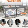 Foldable Baby Playpen with Mat - Portable, Spacious & Sturdy Play Yard for Babies and Toddlers, Quick 1-Minute Setup, Travel-Friendly, Safe & Durable for Indoor and Outdoor Use (Grey, 50x50 inches) Image 2